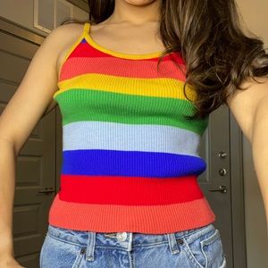 Rainbow striped tank